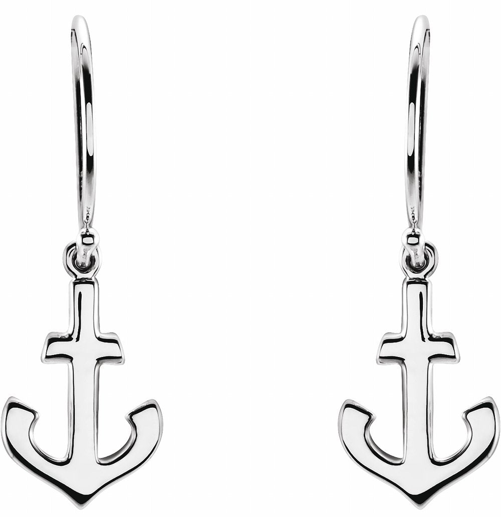 Sterling Silver Anchor Earrings
