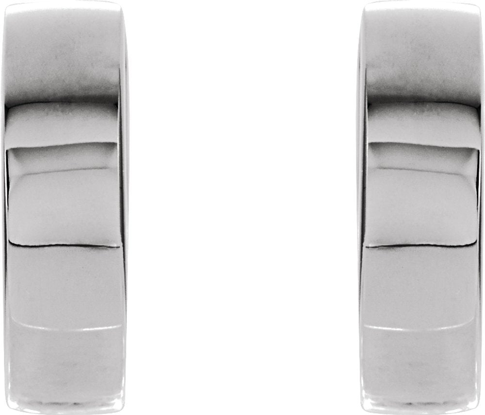 14K White Hinged 14.5 mm Hoop Earrings