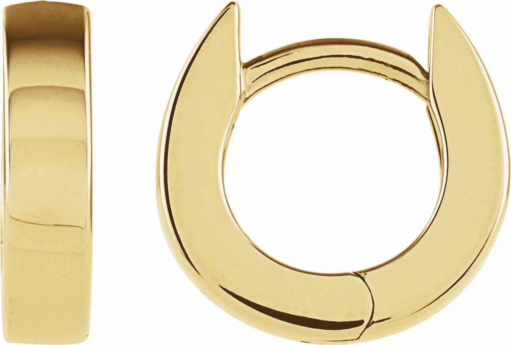 14K Yellow Gold Hinged 10.2 mm Hoop Earrings
