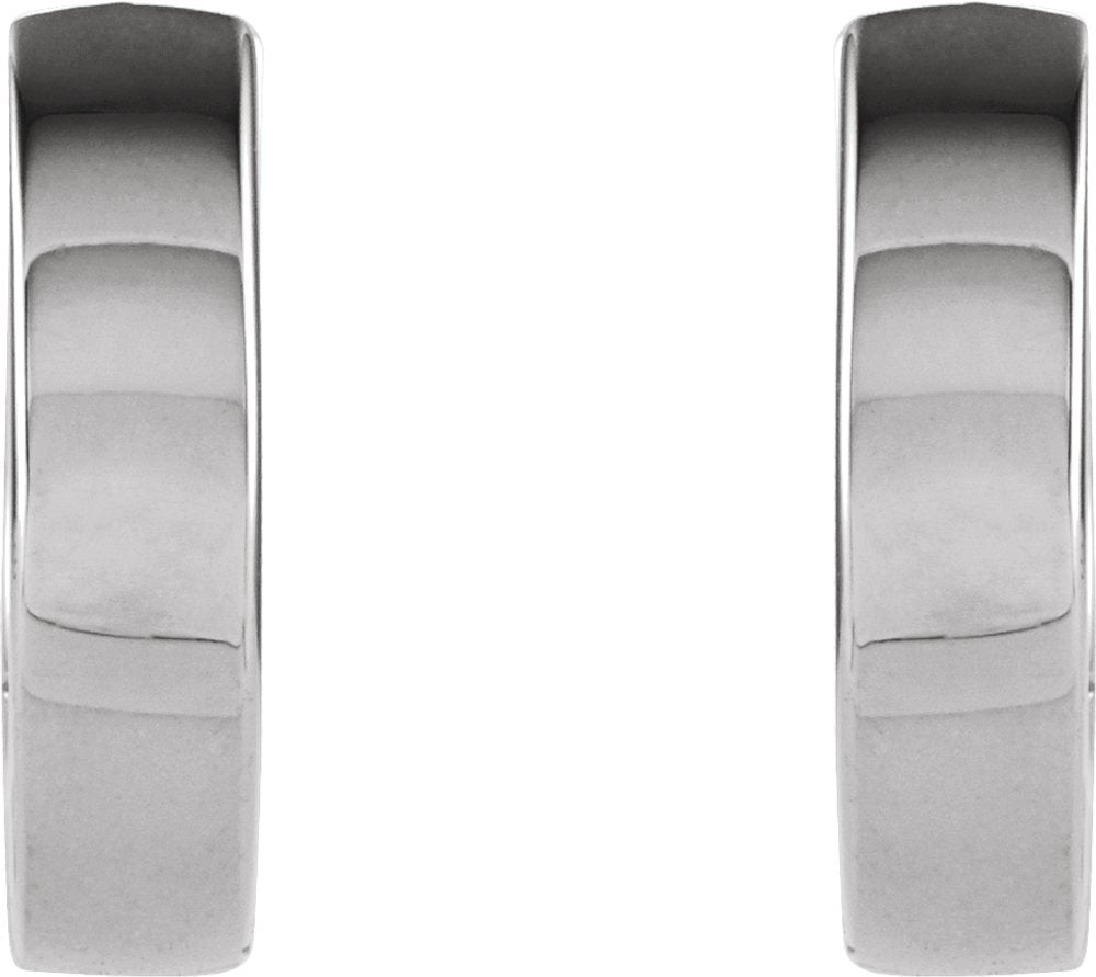 14K White Gold Hinged 10.2 mm Hoop Earrings