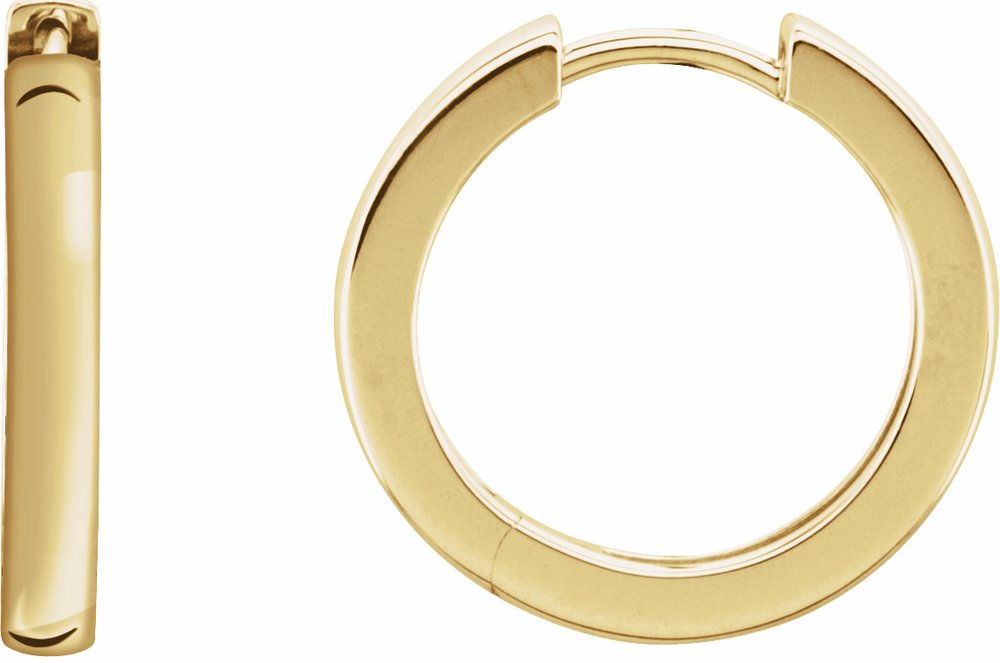 14K Yellow Gold Hinged 20 mm Hoop Earrings