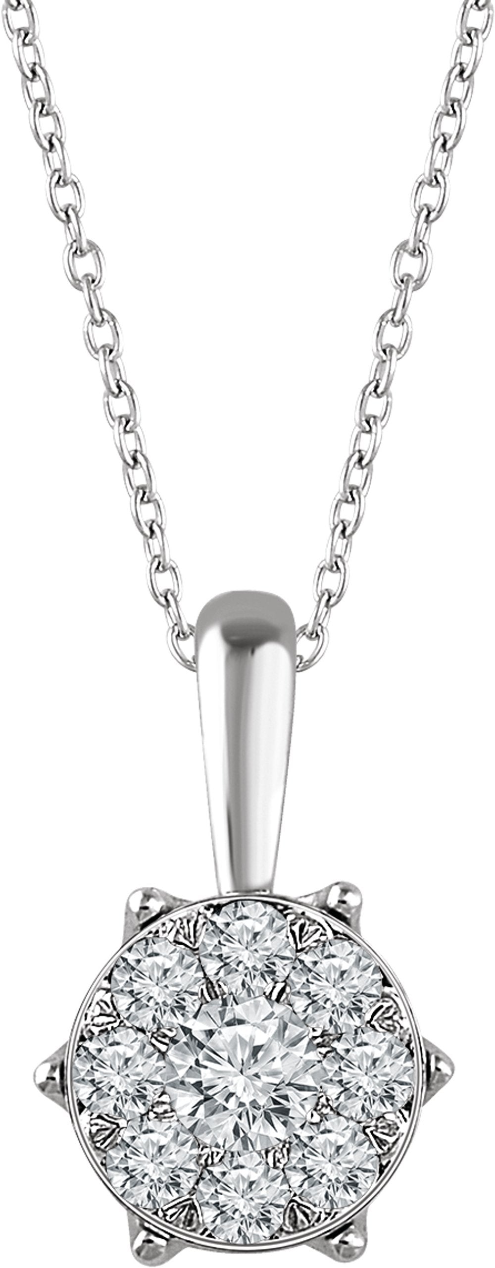 14K White 1/3 CTW Natural Diamond 16-18" Necklace