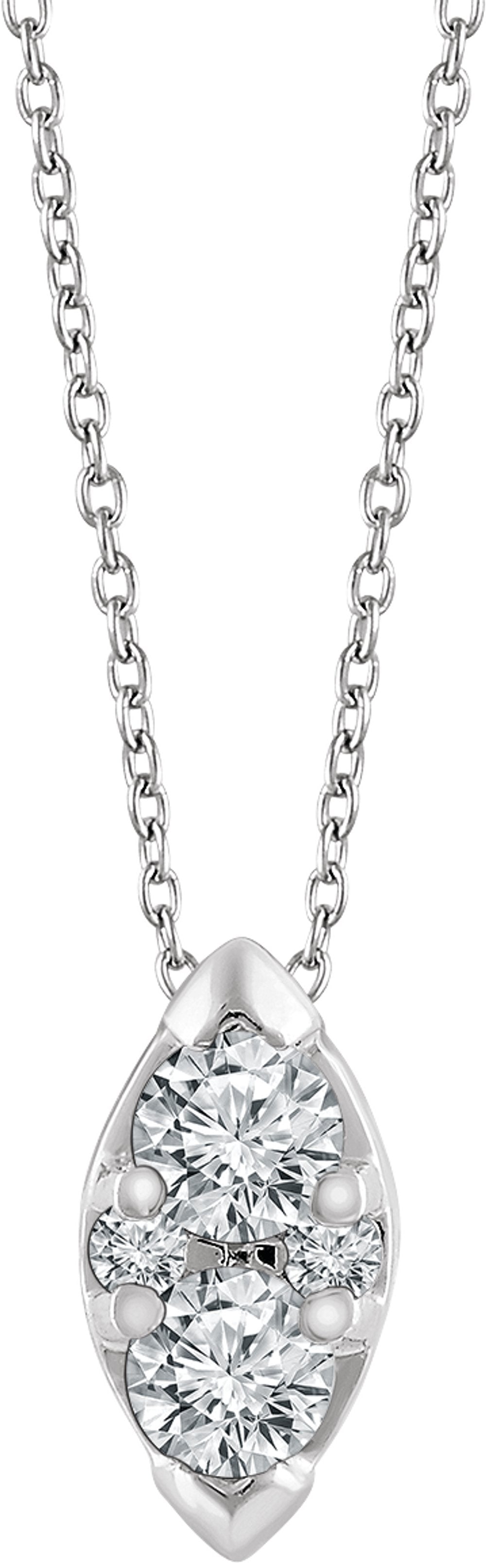 14K White Gold 1/8 CTW Natural Diamond 16-18" Necklace