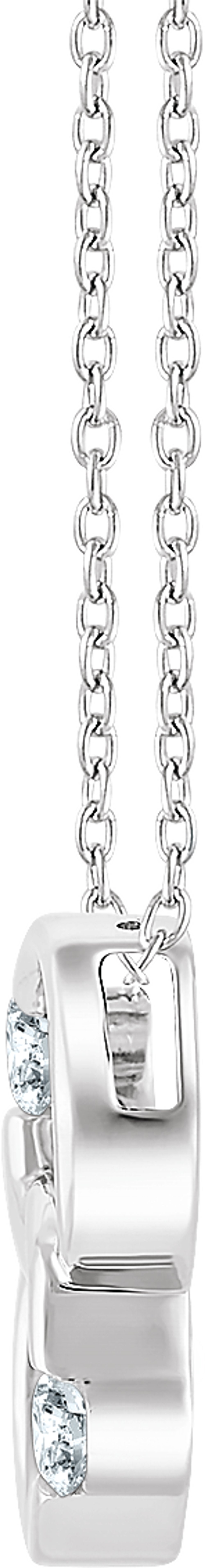 14K White Gold 1/10 CTW Natural Diamond Two-Stone Interlocking Circle 18" Necklace