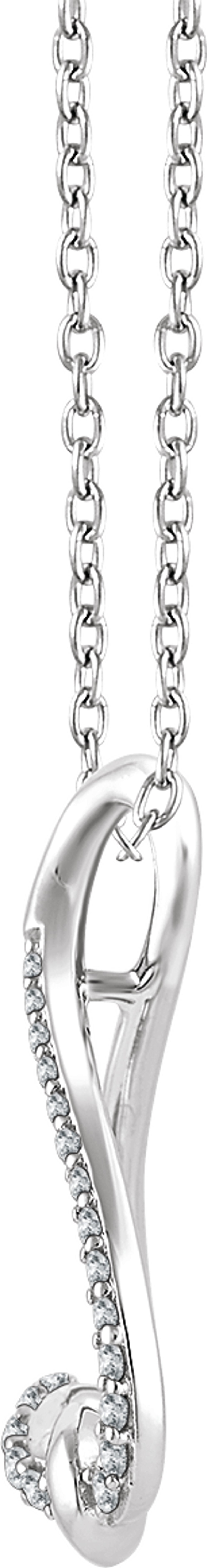 Sterling Silver 1/10 CTW Natural Diamond Freeform 16-18" Necklace