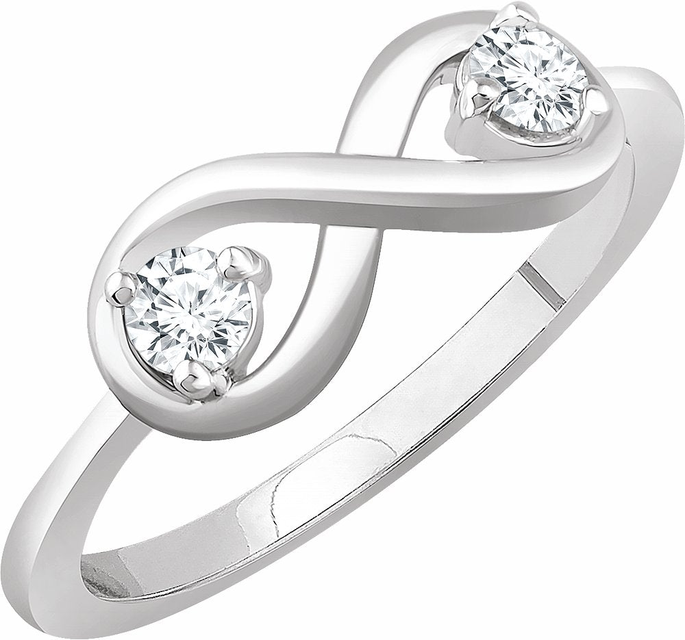 14K White 1/4 CTW Natural Diamond Infinity-Inspired Ring