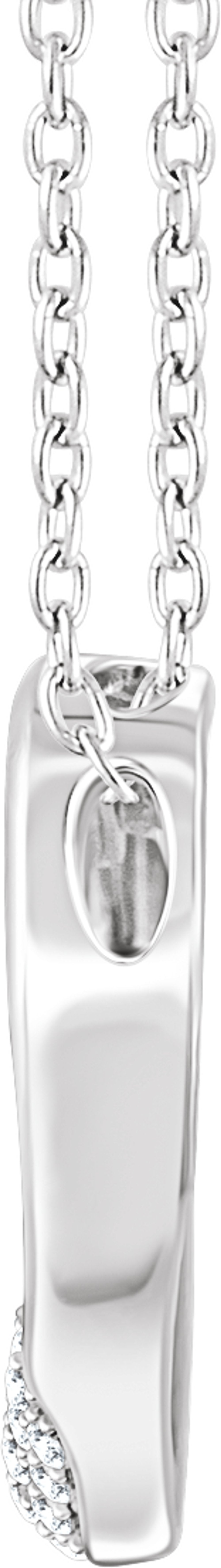 14K White Gold 1/5 CTW Natural Diamond Heart 16-18" Necklace
