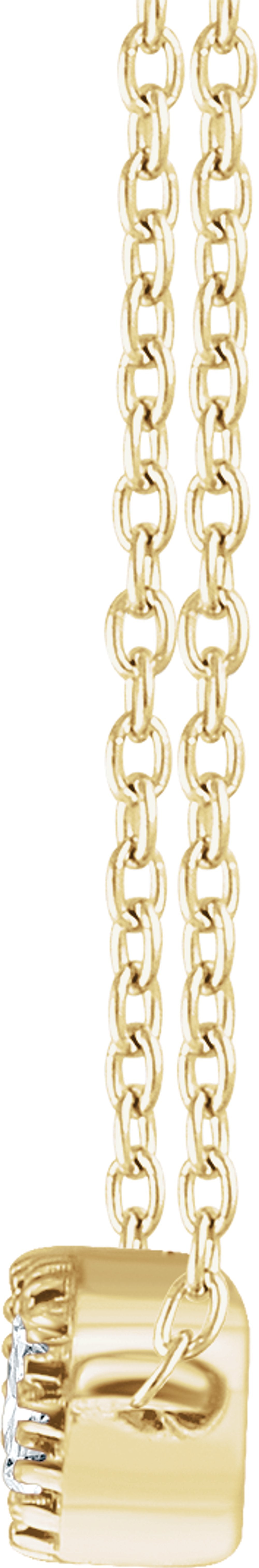 14K Yellow Gold 1/5 CTW Natural Diamond Bar 16-18" Necklace