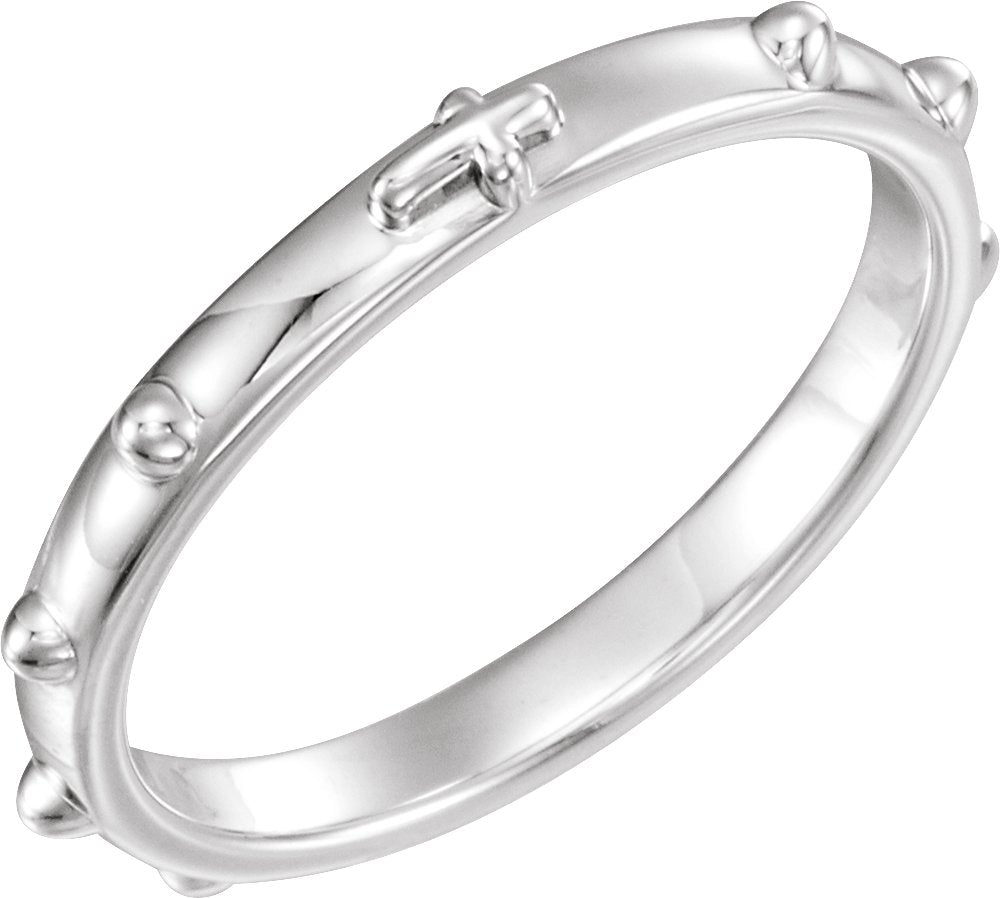 Sterling Silver 2.5 mm Rosary Ring Size 4