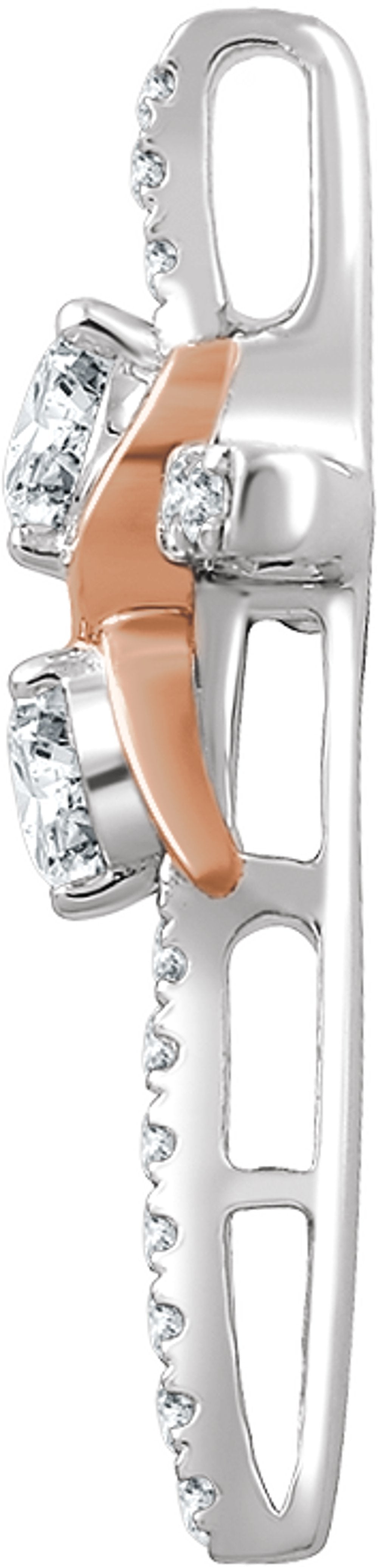 14K White/Rose Gold 1/3 CTW Natural Diamond Cross Pendant