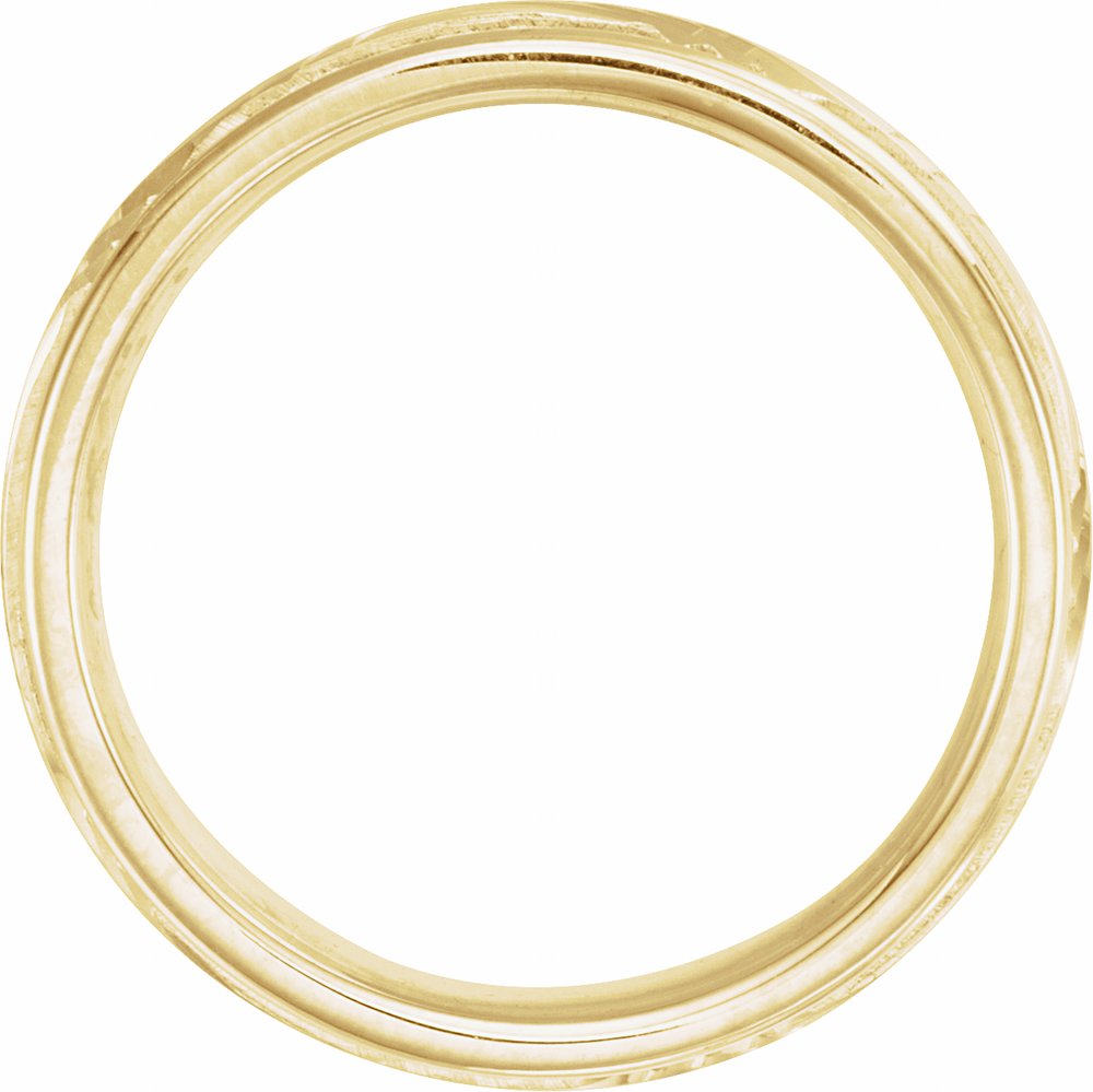 14K Yellow Gold 6 mm Milgrain Grooved Comfort-Fit Band Size 10