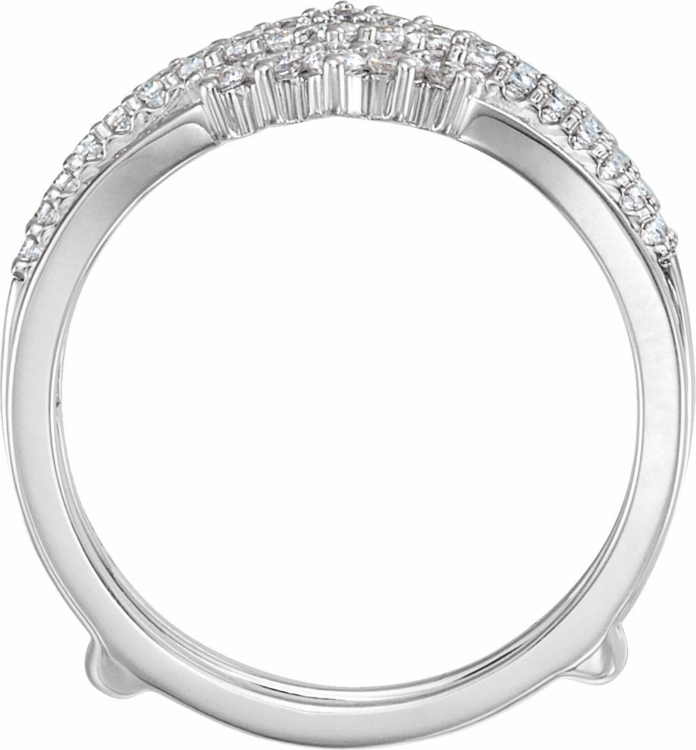 14K White Gold 1/2 CTW Natural Diamond Ring Guard
