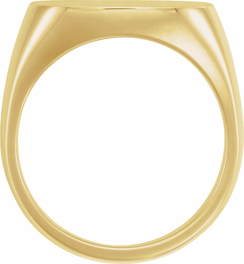 14K Yellow Gold 18 mm Signet Ring