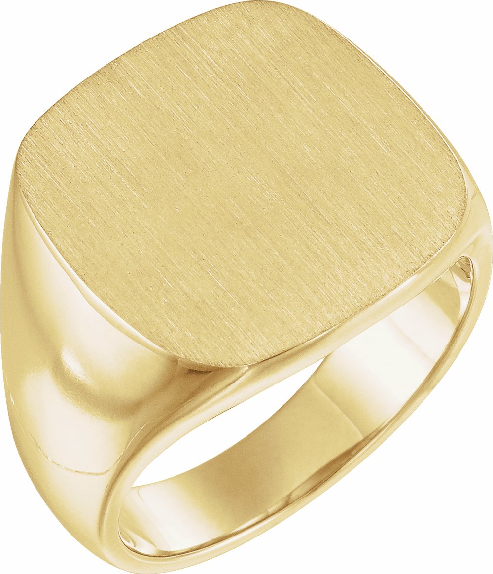14K Yellow Gold 18 mm Signet Ring