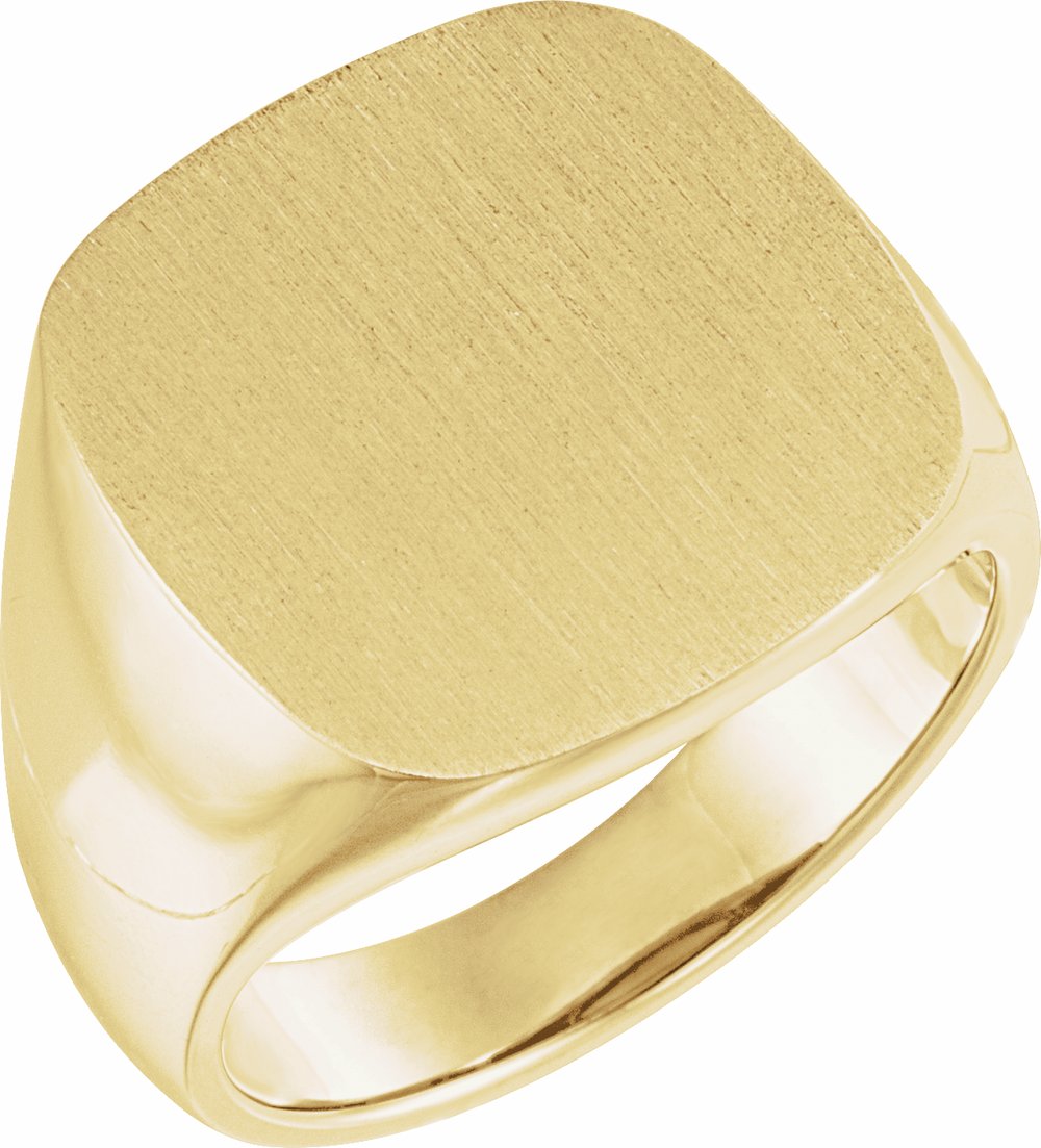 10K Yellow Square Signet Ring