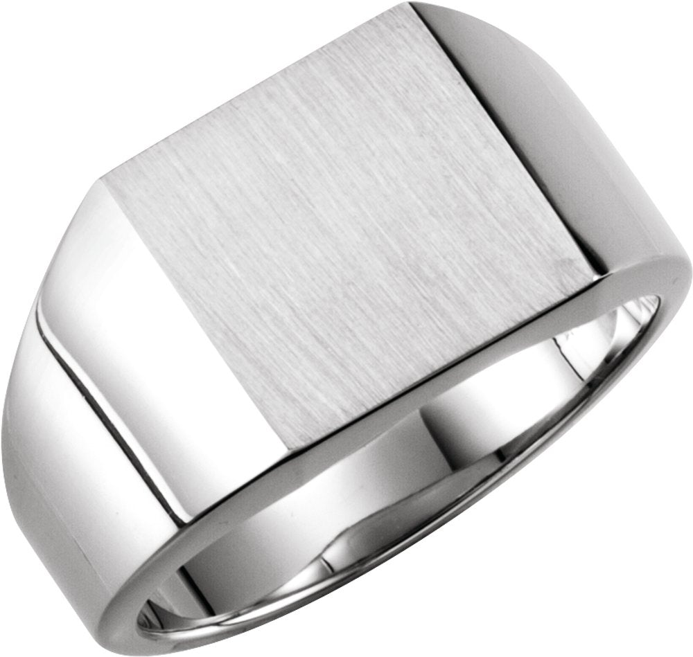 Sterling Silver 12 mm Square Signet Ring