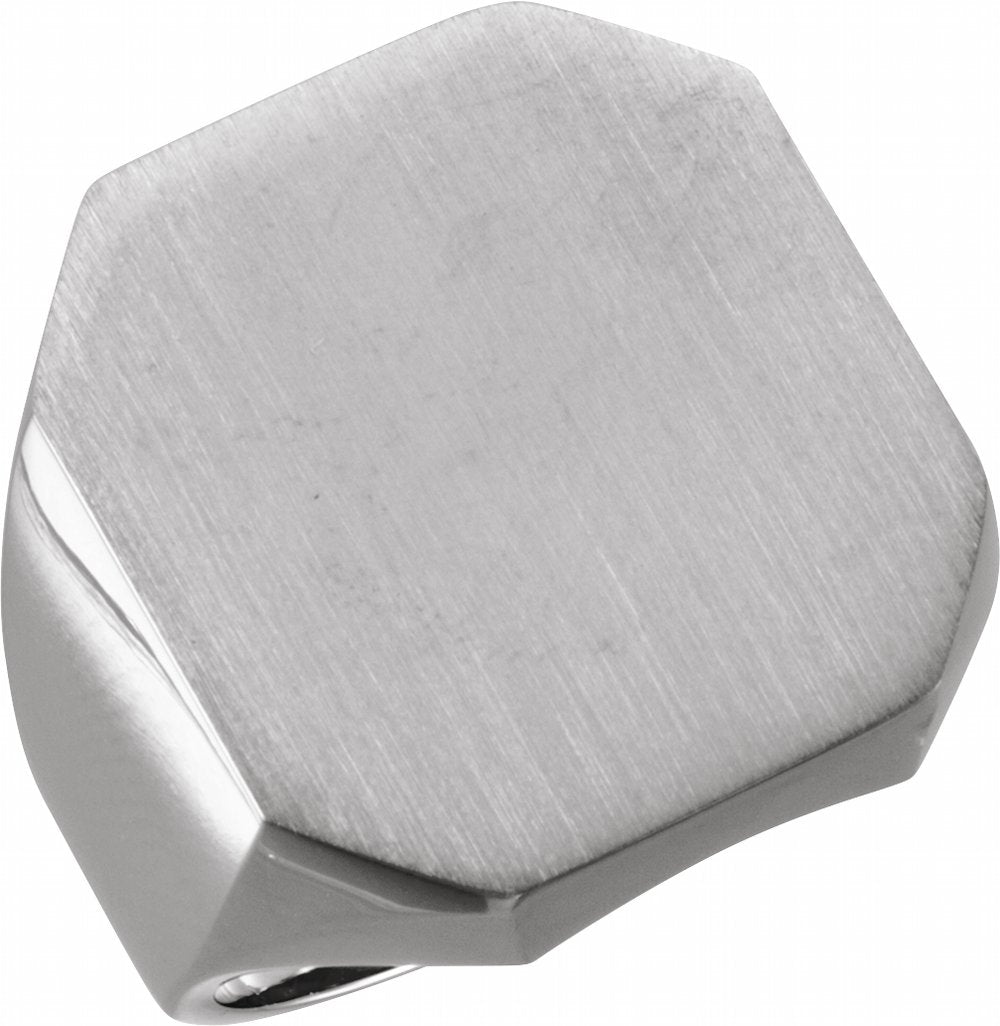 Sterling Silver Octagon Signet Ring