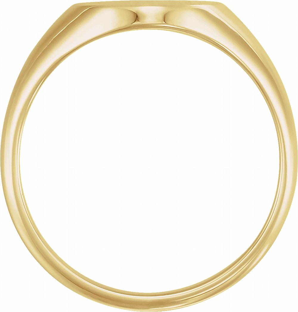 14K Yellow Gold Oval Signet Ring