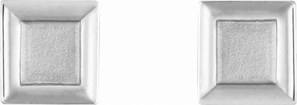 Sterling Silver 5.4 mm Square Petite Earrings