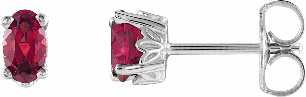 14K White Gold Natural Mozambique Garnet Earrings