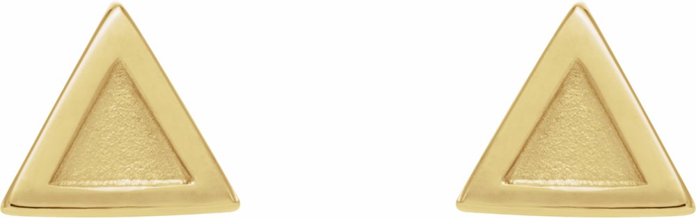 14K Yellow Petite Triangle Earrings