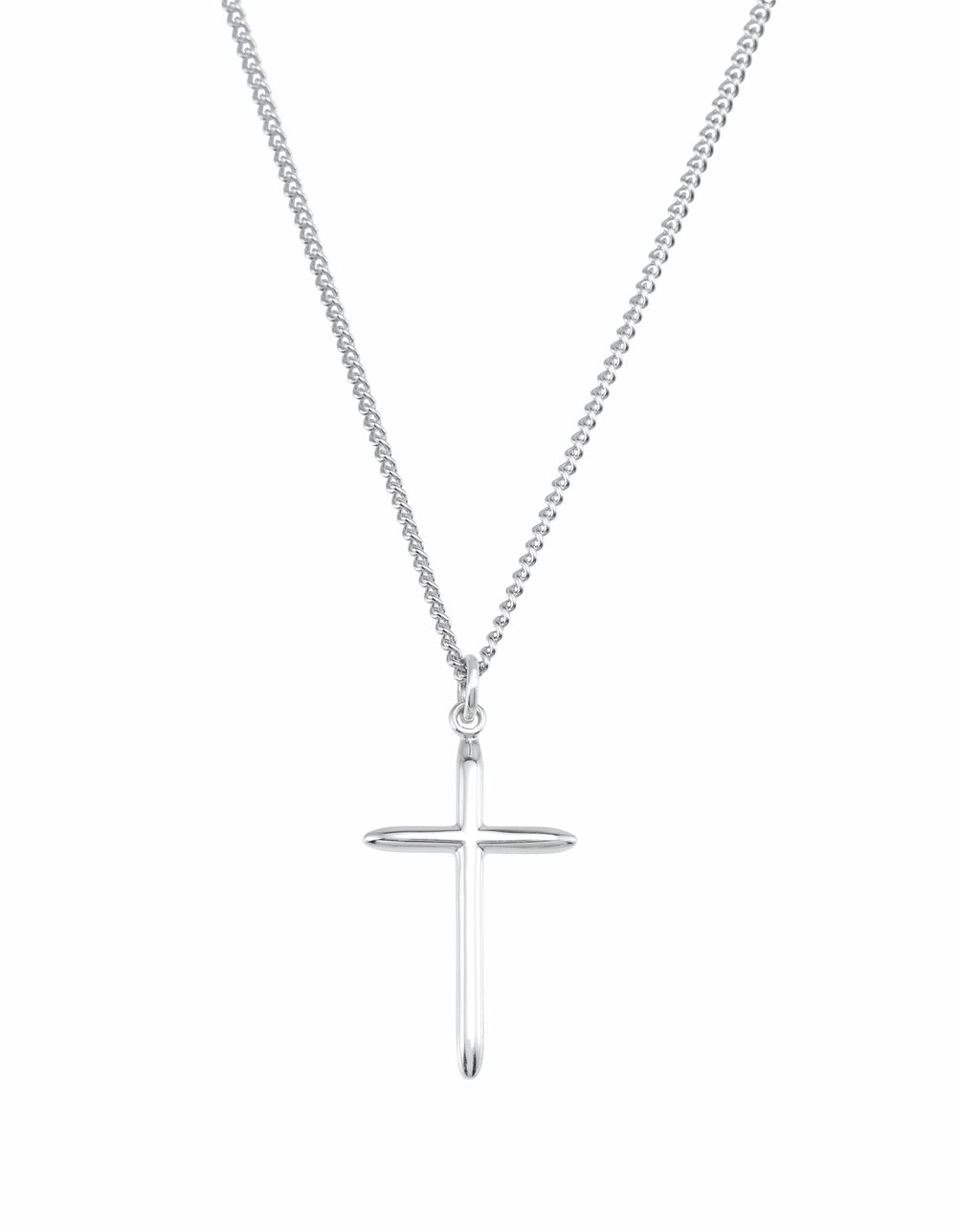 Sterling Silver 25.7x14 mm Cross 18" Necklace