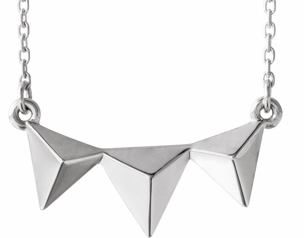 Sterling Silver Pyramid 16-18" Necklace