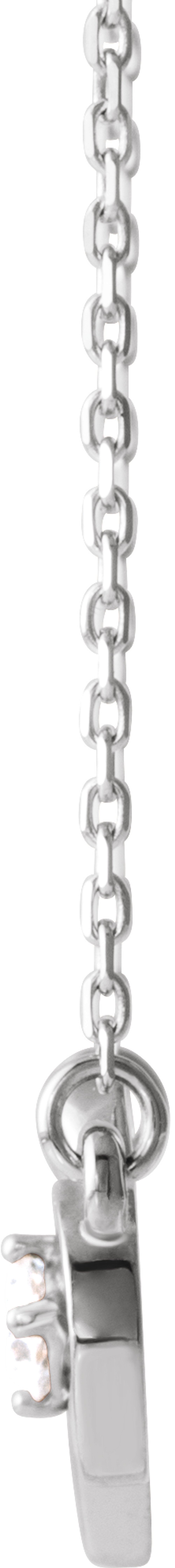 14K White Gold 1/10 CTW Natural Diamond Infinity-Inspired Heart 16-18" Necklace