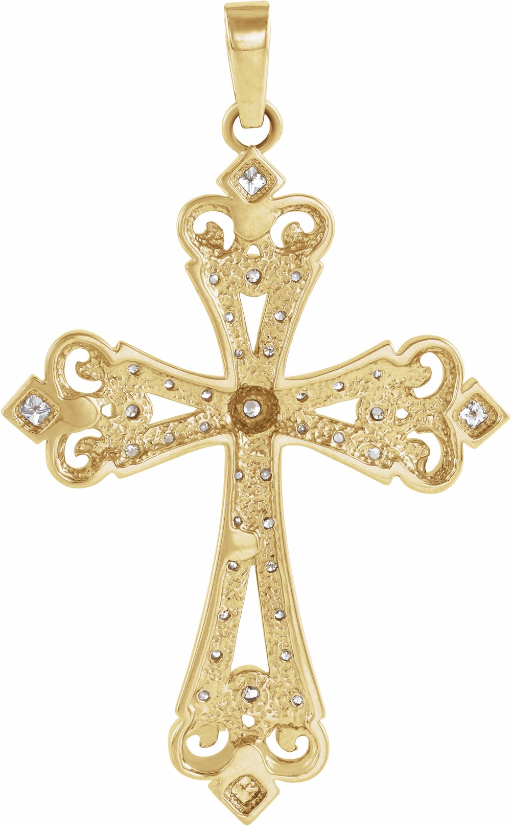 14K Yellow Gold 5/8 CTW Natural Diamond Cross Pendant