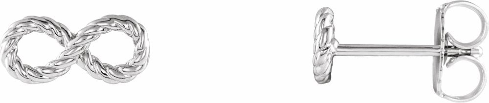 14K White Infinity-Inspired Rope Earrings