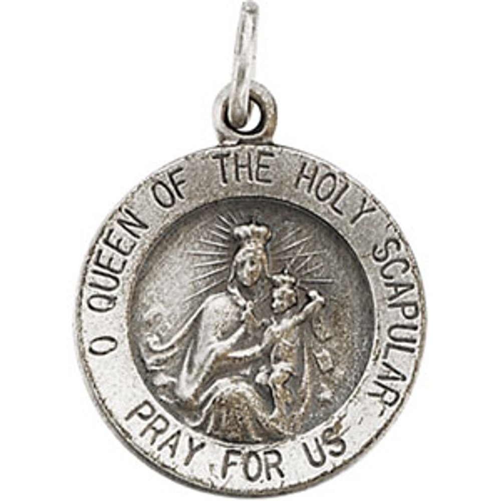 Sterling Silver 15 mm Scapular Medal