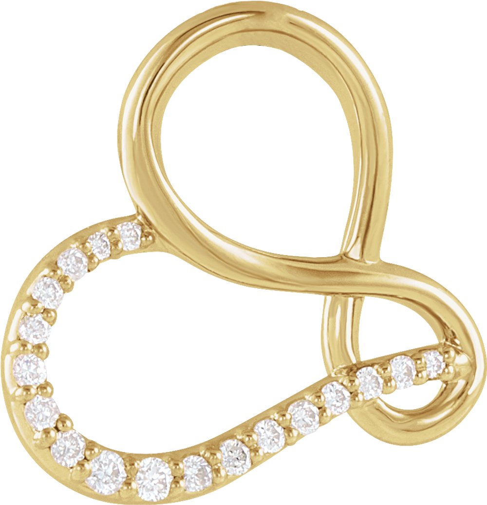 14K Yellow .06 CTW Natural Diamond Infinity-Inspired Heart Pendant