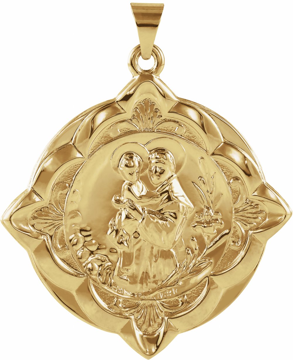 14K Yellow 31x31 mm St. Anthony of Padua Medal