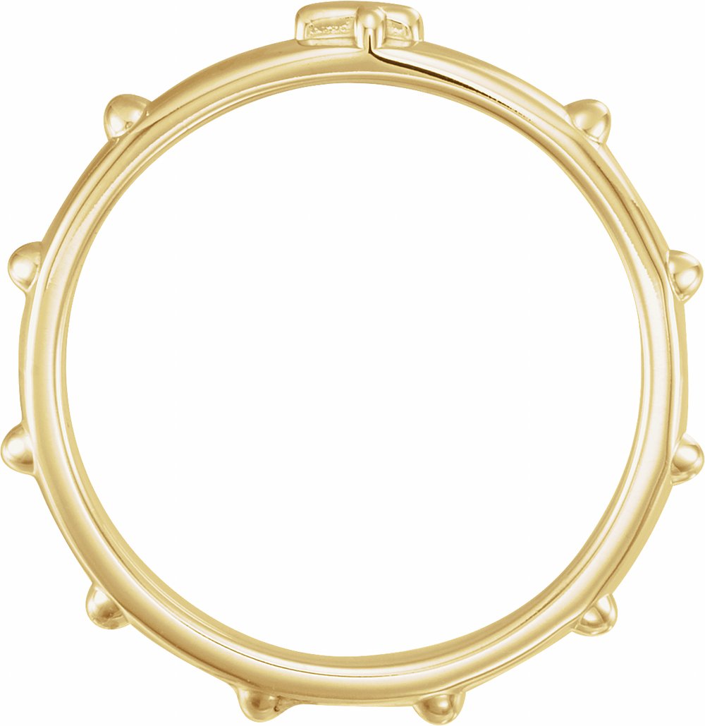 10K Yellow Gold 2.5 mm Rosary Ring Size 6
