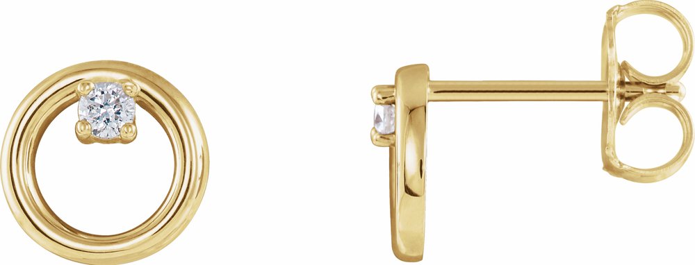 14K Yellow Gold .06 CTW Natural Diamond Circle Earrings