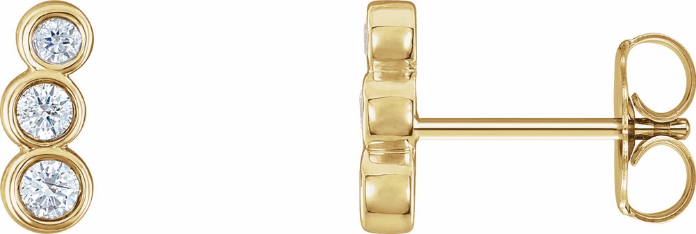14K Yellow Gold 1/8 CTW Natural Diamond Petite Ear Climbers