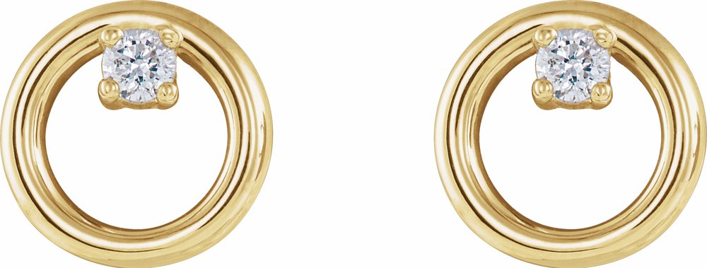 14K Yellow Gold .06 CTW Natural Diamond Circle Earrings