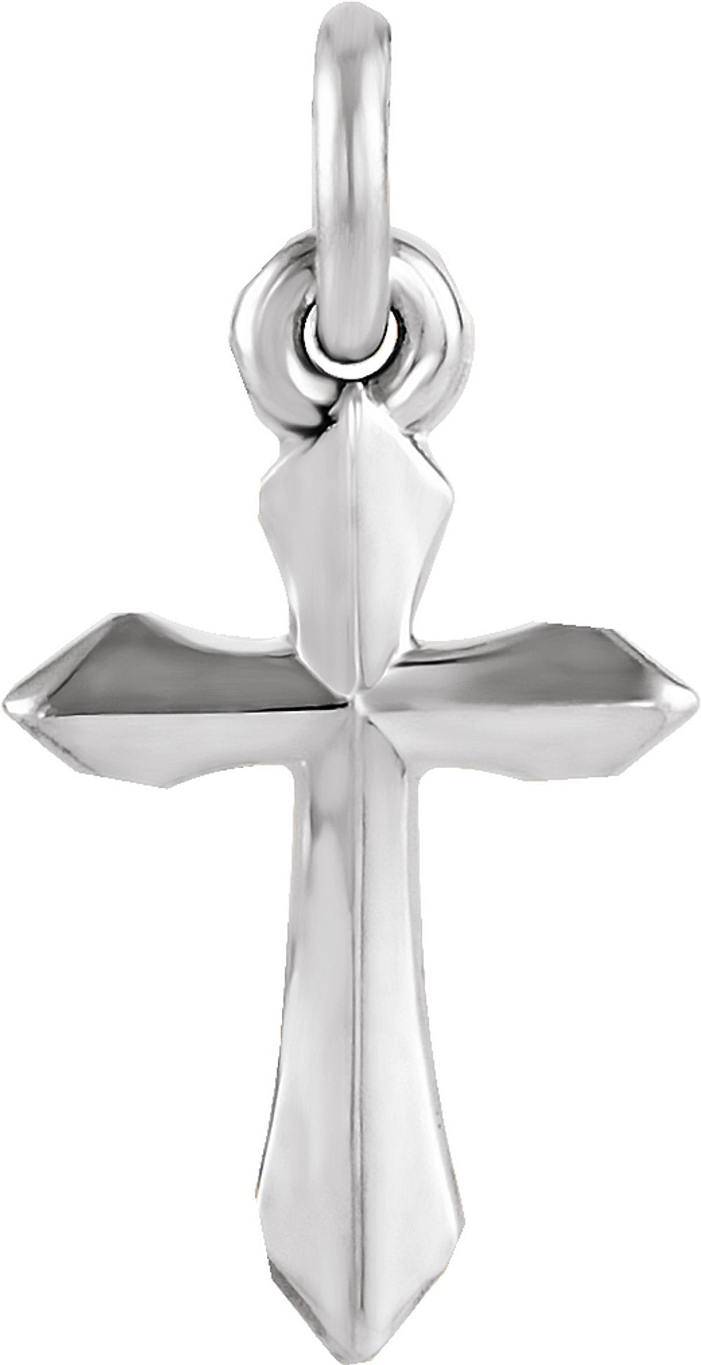 14K White Gold Cross Pendant