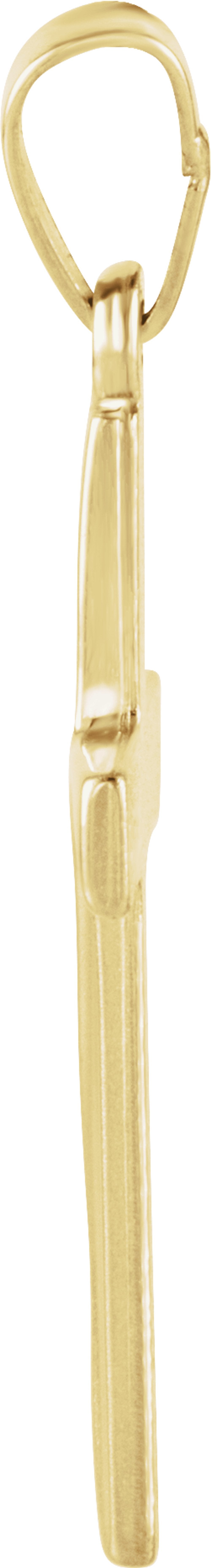 14K Yellow Gold 21x14 mm Cross Pendant