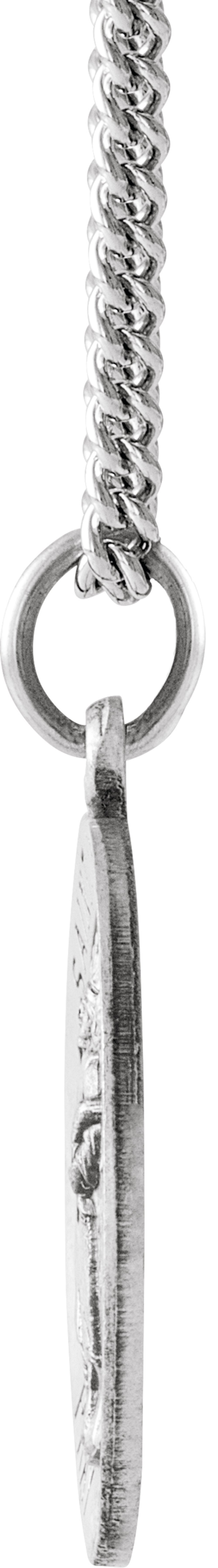 Sterling Silver 18 mm Round St. Raphael 18" Necklace