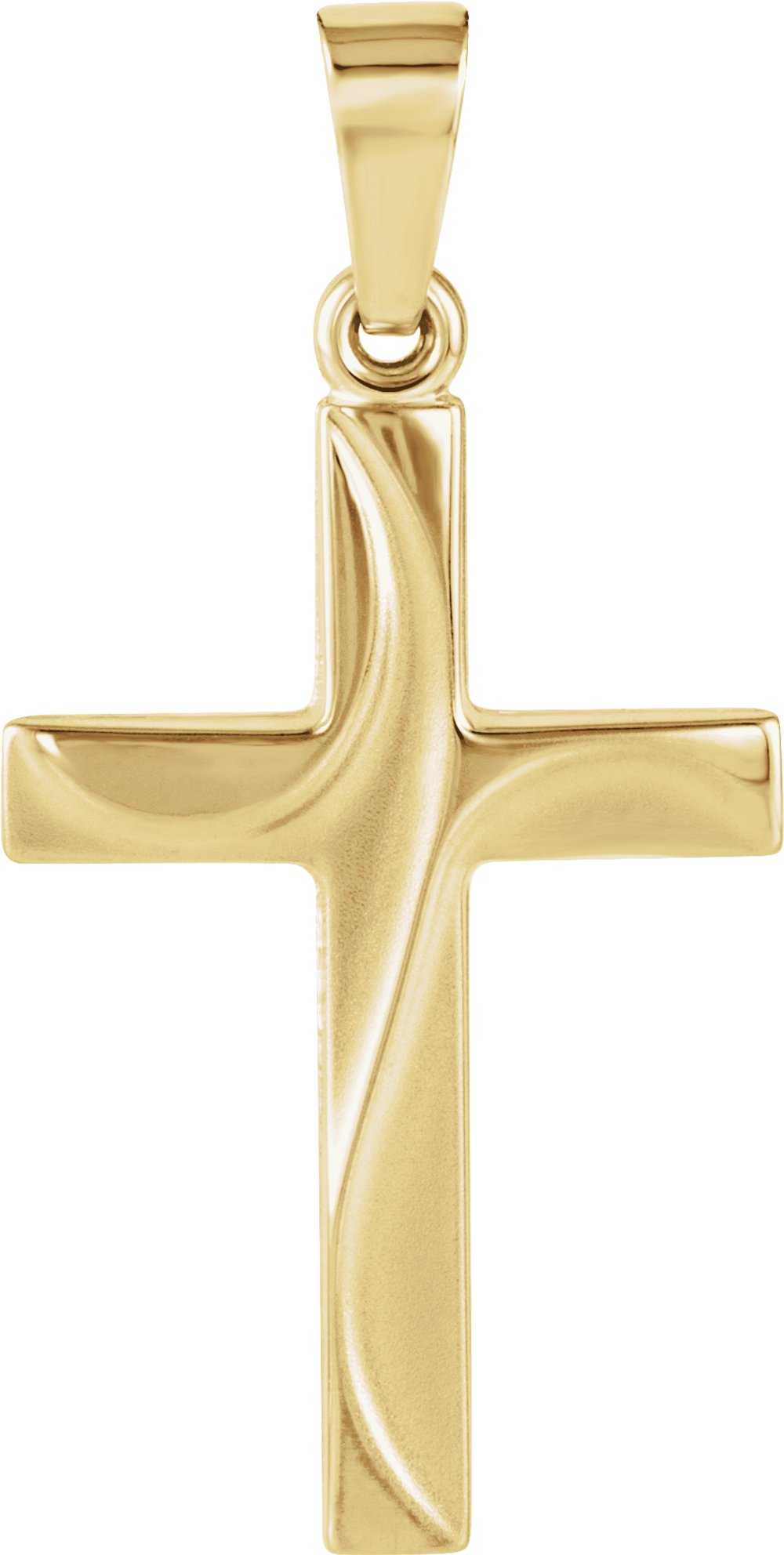 14K Yellow Gold 21x14 mm Cross Pendant