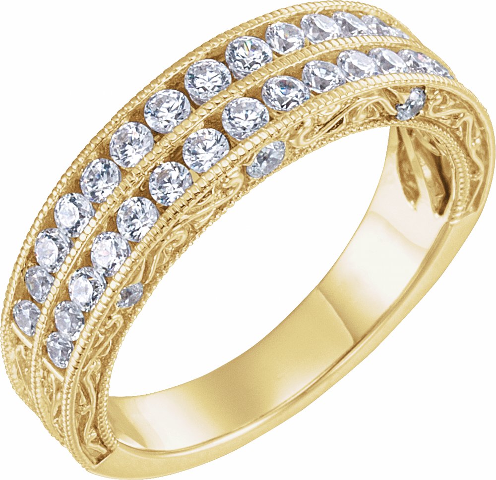 14K Yellow 3/4 CTW Natural Diamond Anniversary Band