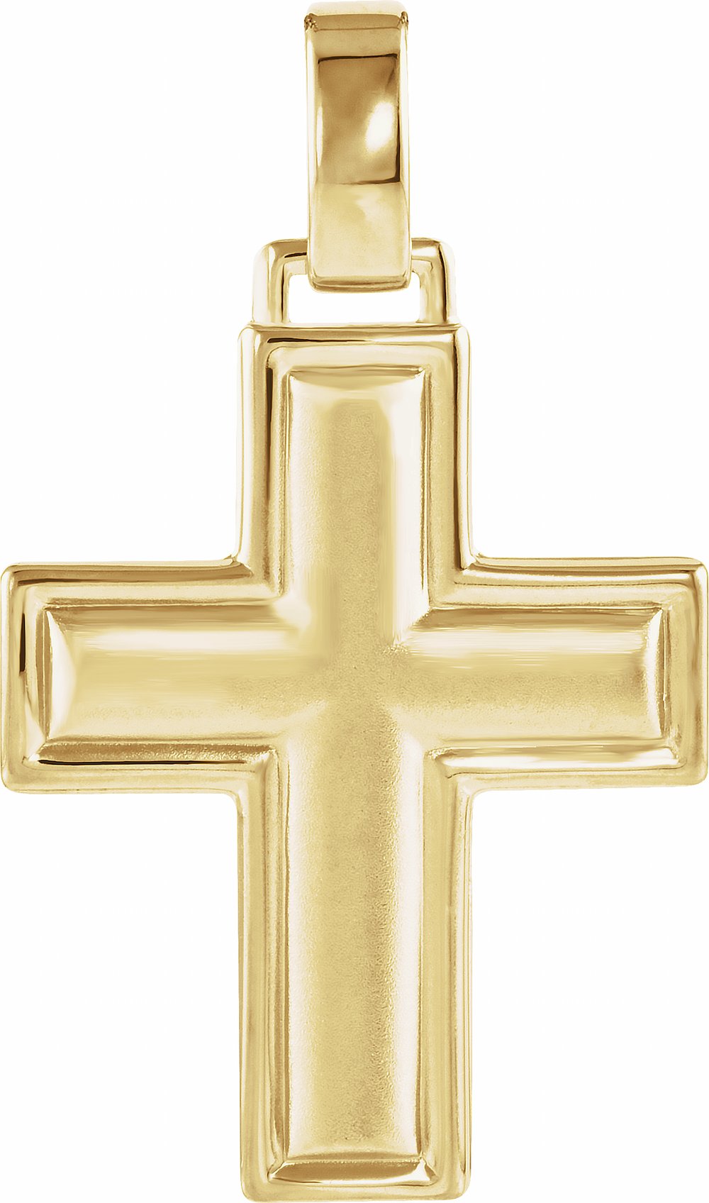 14K Yellow Gold 22.5x18 mm Cross Pendant