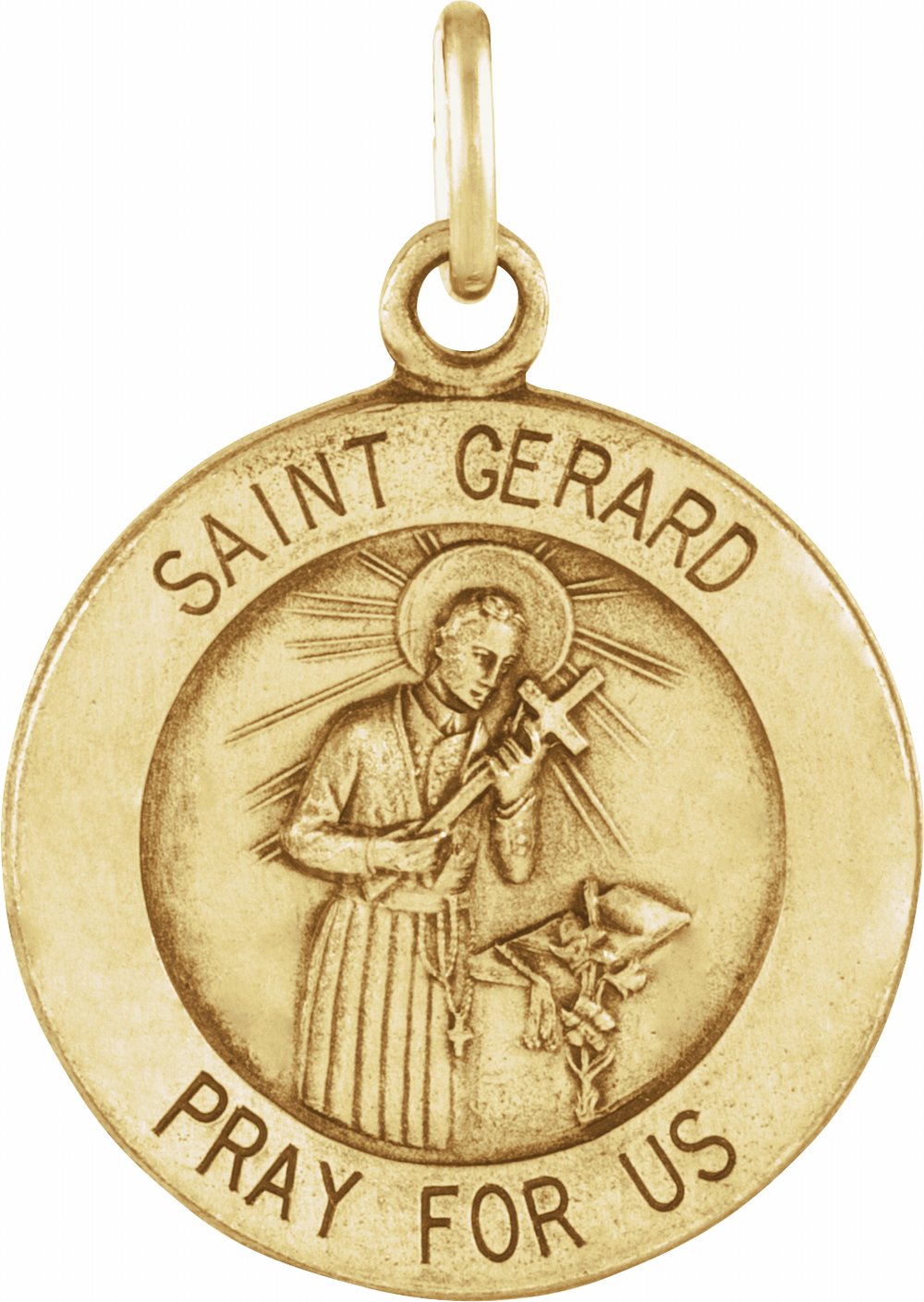 14K Yellow 15 mm St. Gerard Medal