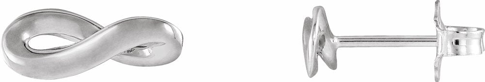 14K White Infinity-Inspired Earrings