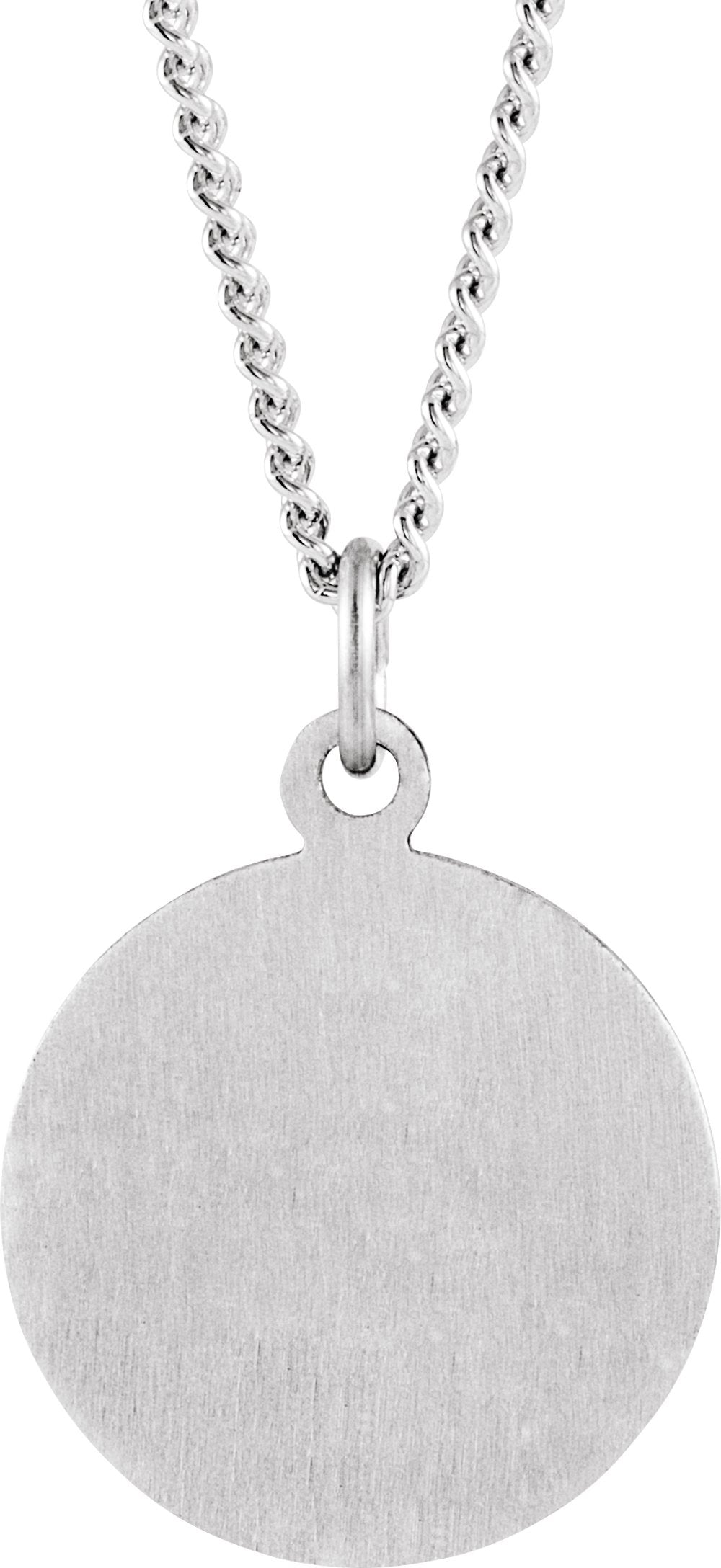 Sterling Silver 18 mm Round St. Luke Medal 18" Necklace