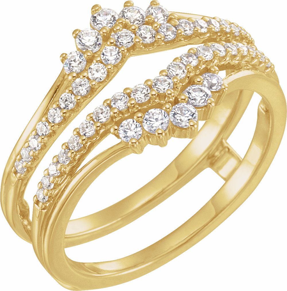 14K Yellow Gold 1/2 CTW Natural Diamond Ring Guard