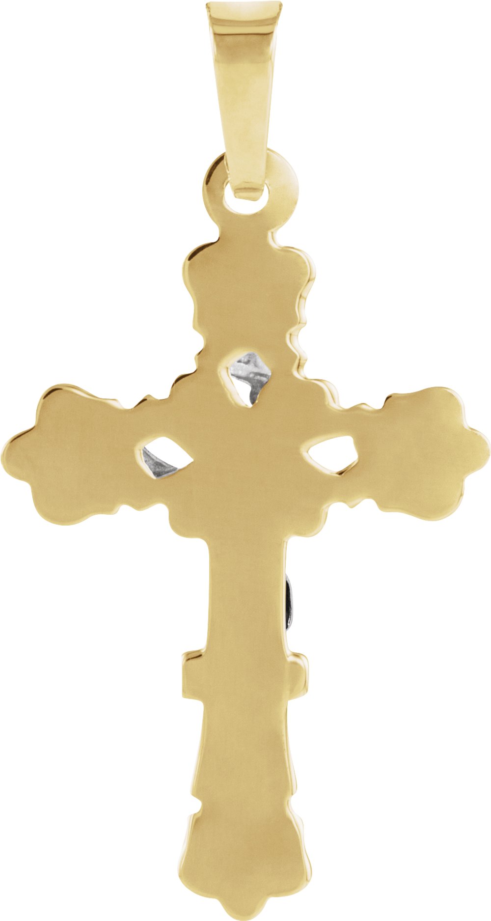 14K Yellow/White Gold 20.5x15 mm Crucifix Pendant