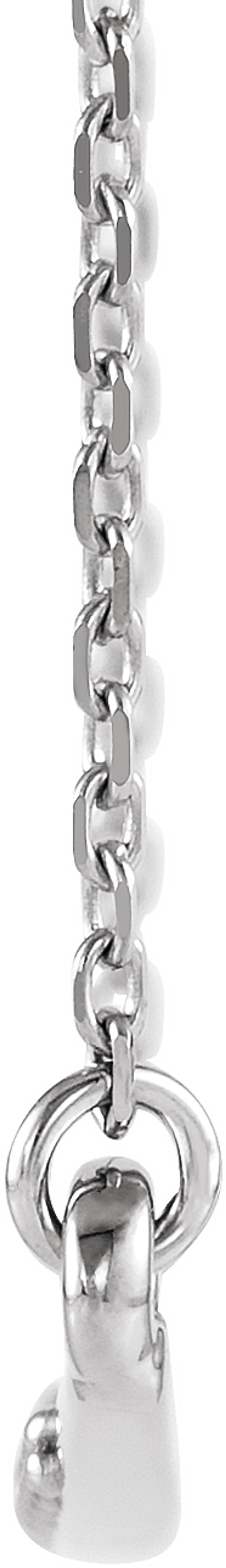 Sterling Silver .05 CTW Natural Diamond Curved Bar 16-18" Necklace