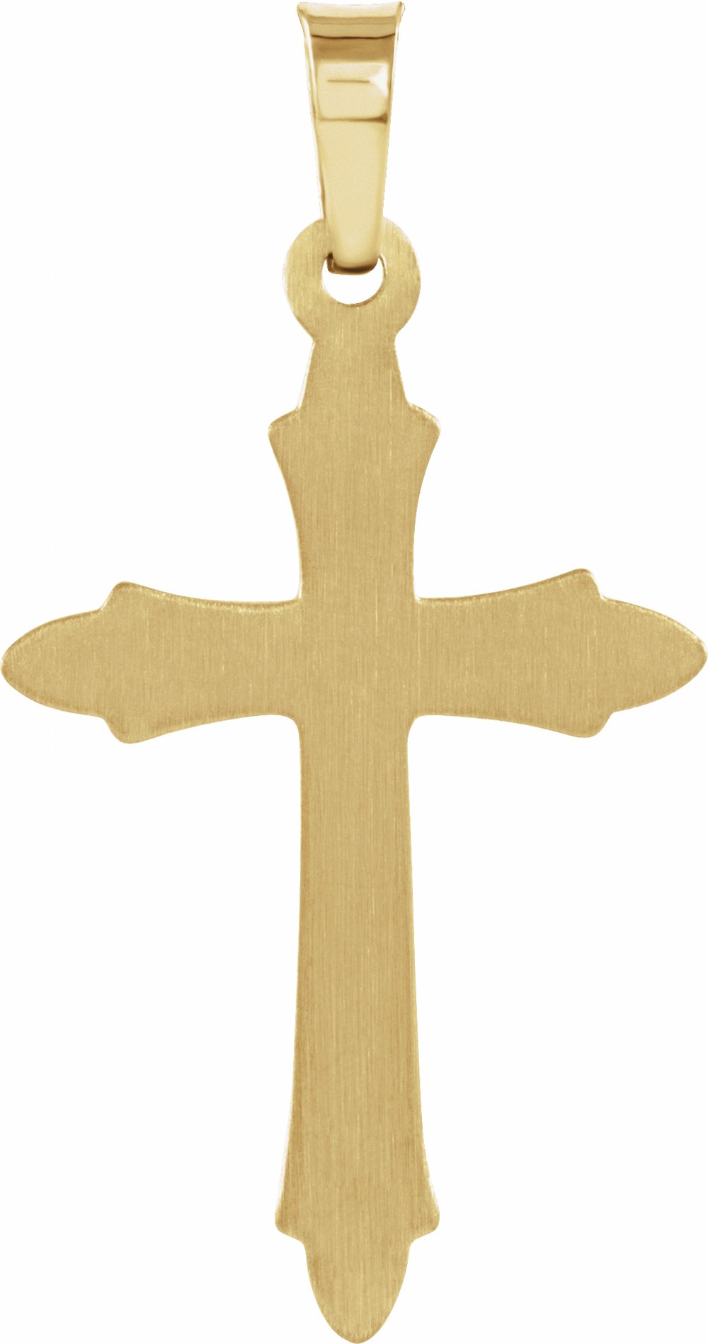 14K Yellow Gold 22.5x15.5 mm .01 CT Natural Diamond Cross Pendant